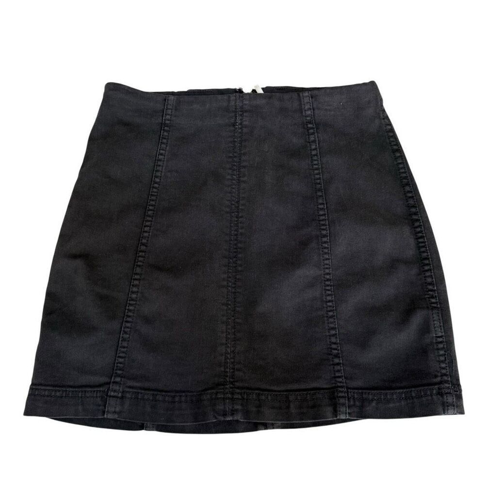 Free People Stretch Denim Mini Skirt Women's Size 4 black